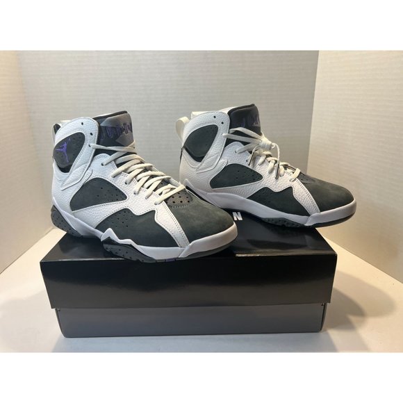 Nike Air Jordan Athletic M 9.5 / WMS 11 White/Varsity Purple Leather - Picture 3 of 7